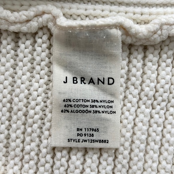 J BRAND Soft Cream Ivory Rolled Collar Raglan Cropped Knit Sweater - XS - Picture 7 of 11